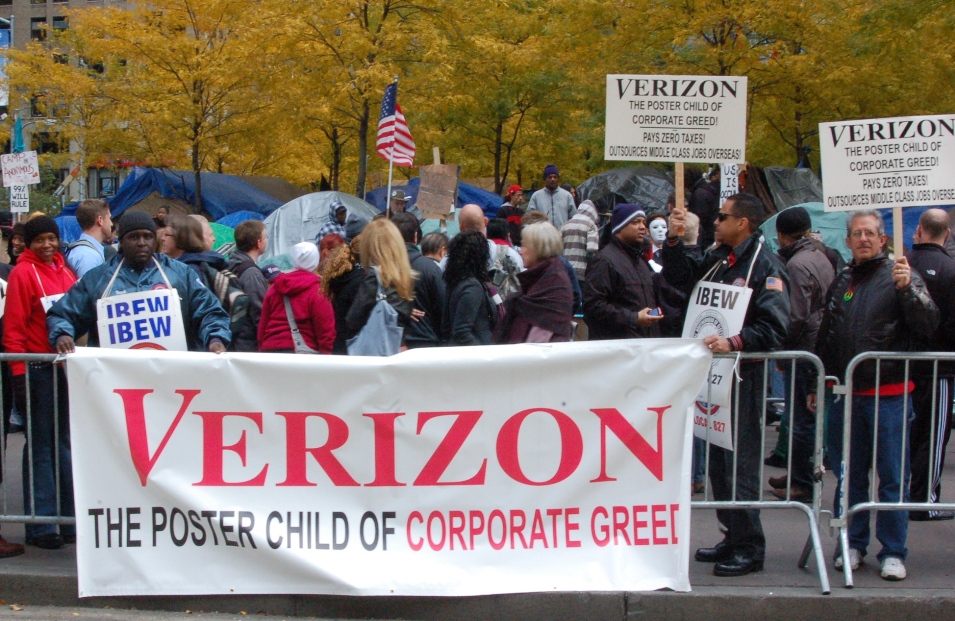 Verizon poster child of corporate greed